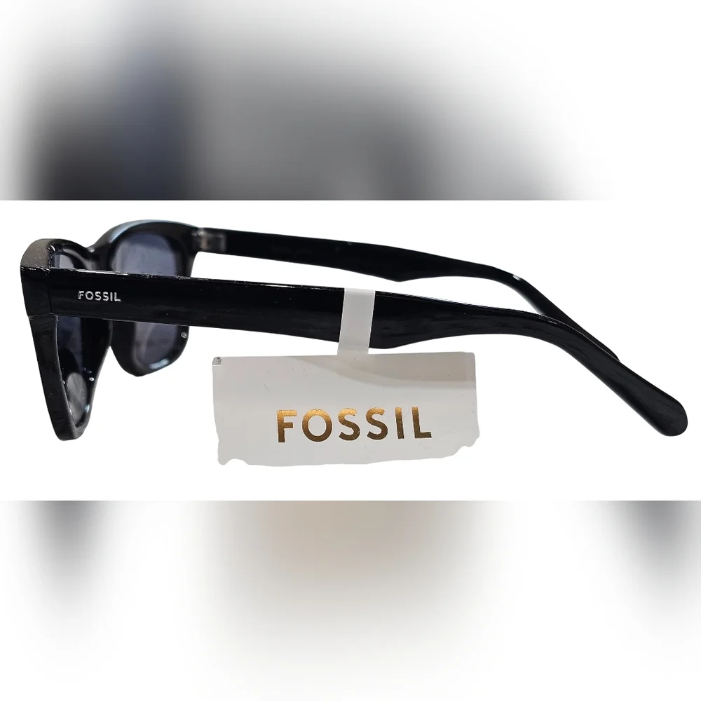 Fossil Women's Black Gloss Wayfarer Sunglasses. New! - Picture 4 of 6